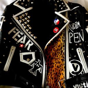 Woman’s Blinged Out Biker Jacket